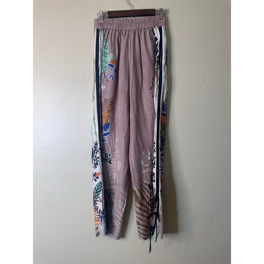 Anthropologie Ranna Gill Linen Blend Printed Side-Bow Wide-Leg Pants SMALL - Picture 5 of 10
